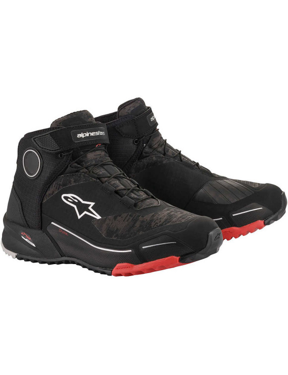 Zapatos de moto Alpinestars Alpinestars Cr - 6 Drystar® - Negro/Camo/Rojo 2611820993 - 1