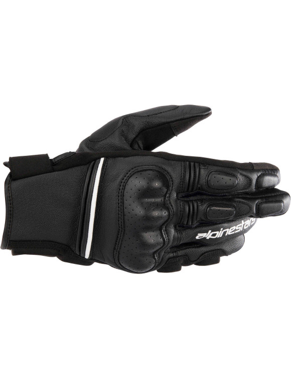 Alpinestars Phenom Leather Motorcycle Gloves - Black/White 350172312 - 1 Alpinestars Phenom Leather Motorcycle Gloves - Black/White 350172312 - 1