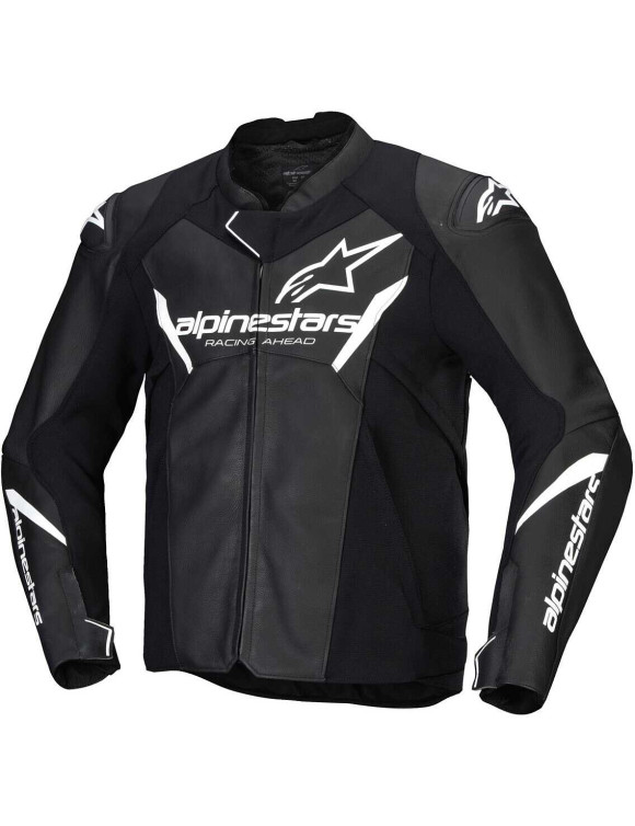 Giacca Moto Alpinestars In Pelle Faster V3 - Nero/Bianco 310352512 - 1 Giacca Moto Alpinestars In Pelle Faster V3 - Nero/Bianco 310352512 - 1