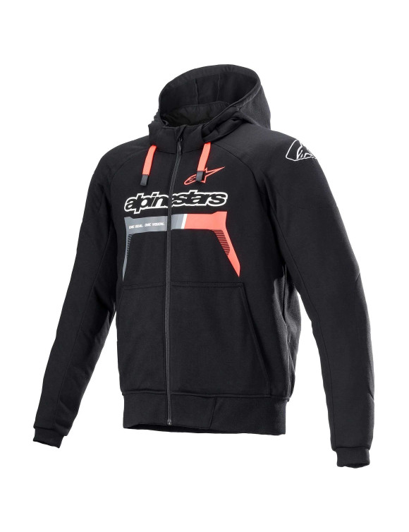 Sweat à capuche Alpinestars Chrome Ignition - Noir/Rouge Fluo 42008221030 - 1