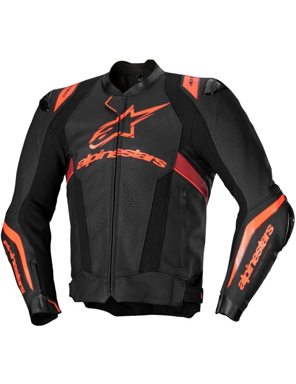 Alpinestars Missile V3 Ignition Leather Motorcycle Jacket - Black/Fluo Red/Dark Red 31003251365 - 1