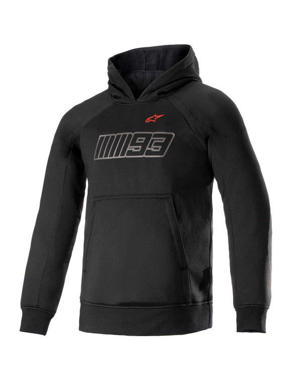 MM93 Alpinestars Thunder Sweat à capuche - Noir/Rouge vif 42005221303 - 1