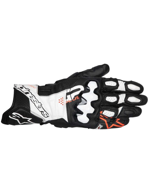 Gants de moto en cuir Alpinestars GP Plus R V3 - Noir/Blanc/Rouge Fluo 35508251231 - 1