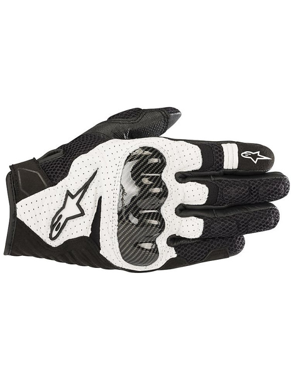 Alpinestars SMX-1 Air V2 Motorradhandschuhe – Schwarz/Weiß 357051812 - 1