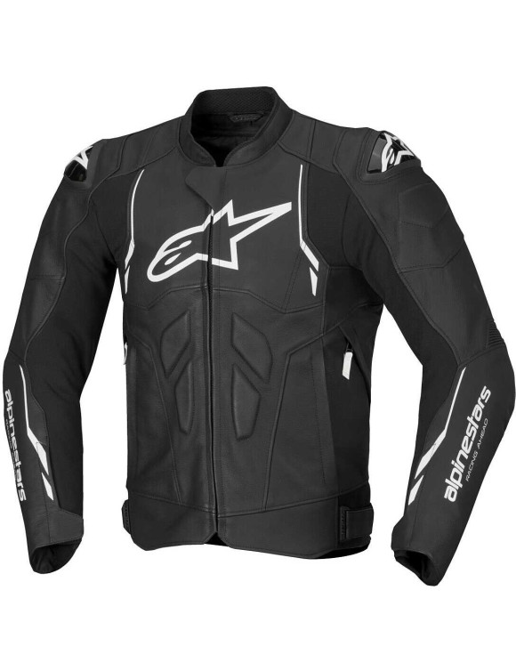 Alpinestars Dusk Leder-Motorradjacke – Schwarz/Weiß 310042512 - 1 Alpinestars Dusk Leder-Motorradjacke – Schwarz/Weiß 310042512 - 1