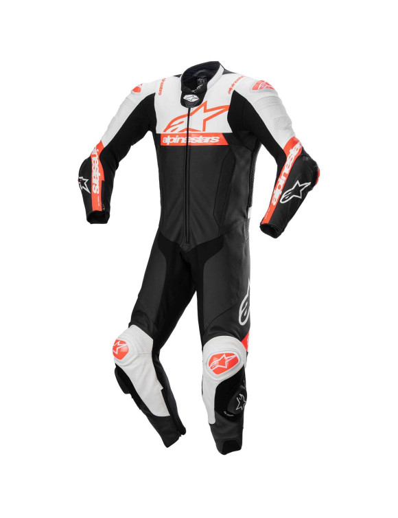 Alpinestars Missile V2 Ward Leder-Motorradanzug – 1 Stück – Schwarz/Fluorot/Weiß 31518241231 - 1