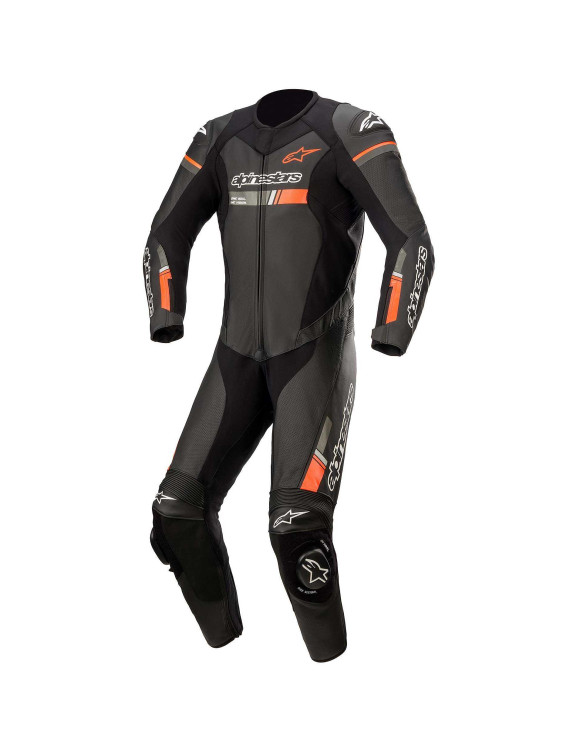 Tuta Moto Alpinestars In Pelle GP Force Chaser - 1 Pezzo - Nero/Rosso fluo 31503211030 - 1