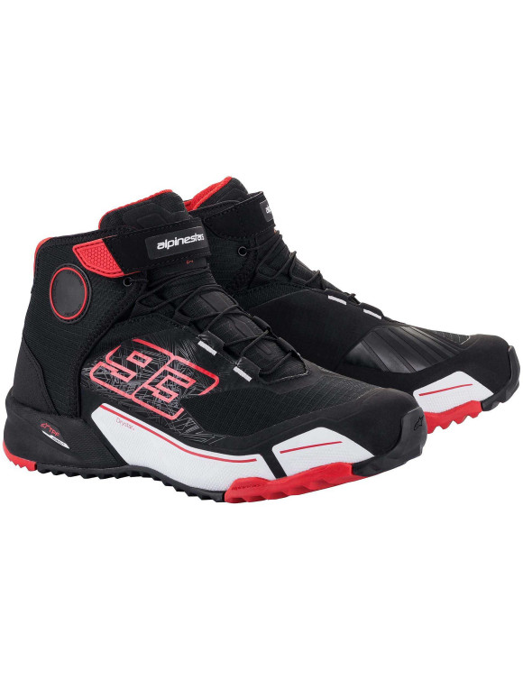 MM93 Alpinestars CR-X Drystar® Chaussures de moto - Noir/Rouge/Blanc 2611921132 - 1 MM93 Alpinestars CR-X Drystar® Chaussures de moto - Noir/Rouge/Blanc 2611921132 - 1