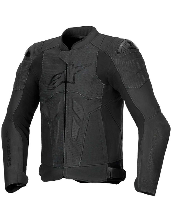 Alpinestars Dusk Airflow Leder-Motorradjacke – Schwarz/Schwarz 31005251100 - 1