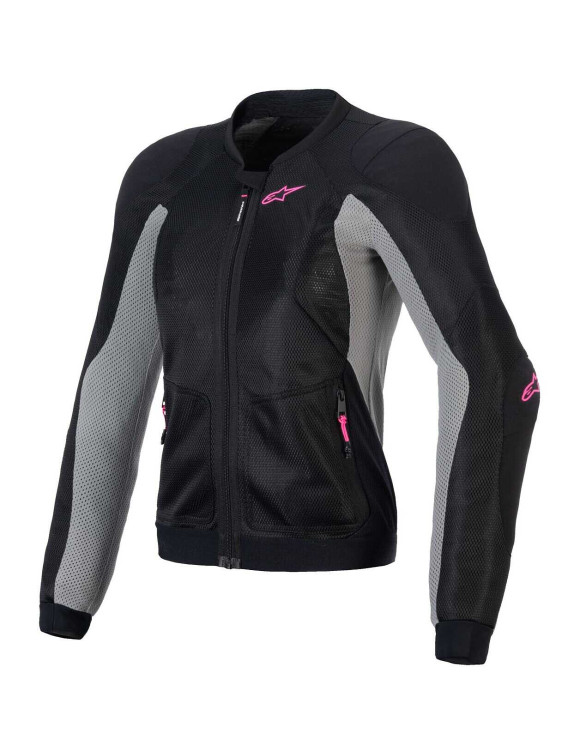 Alpinestars Stella Troop-Air Women's Motorcycle Jacket - Black/Ash Grey/Fluo Pink 33103251465 - 1 Alpinestars Stella Troop-Air Women's Motorcycle Jacket - Black/Ash Grey/Fluo Pink 33103251465 - 1