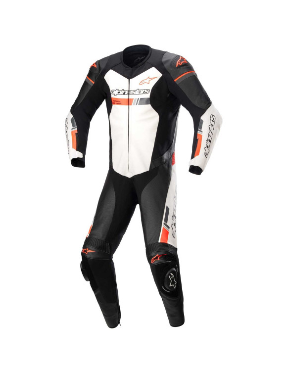 Alpinestars GP Force Chaser Leather Motorcycle Suit - 1 Piece - Black/White/Fluo Red 31503211231 - 1 Alpinestars GP Force Chaser Leather Motorcycle Suit - 1 Piece - Black/White/Fluo Red 31503211231 - 1