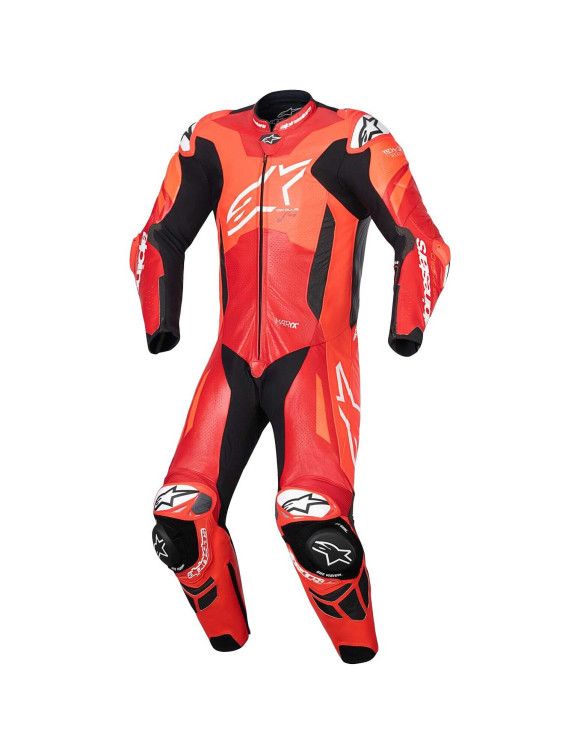 Tuta Moto Alpinestars In Pelle GP Plus V4 Sprint - 1 Pezzo - Rosso Fluo/Rosso Medio/Bianco 31502253087 - 1