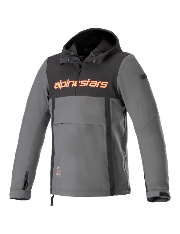 Felpa Con Cappuccio Alpinestars Sherpa - Nero/Catrame/Grigio/Rosso fluo 42081231134 - 1
