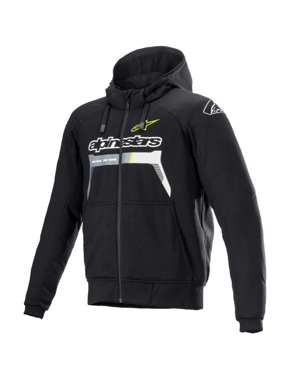 Sweat à capuche Alpinestars Chrome Ignition - Noir/Jaune Fluo 4200822155 - 1