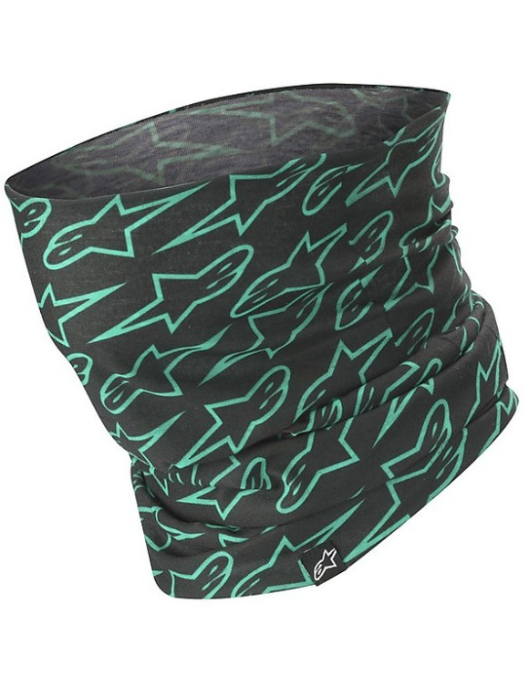 Alpinestars Motorcycle Neck Warmer - Black/Aqua Green 47593191170 - 1