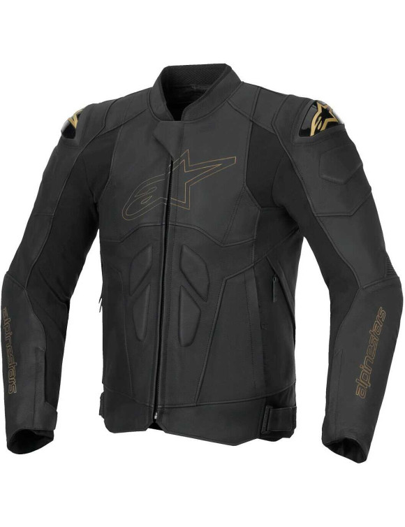 Veste de moto en cuir Alpinestars Dusk - Noir/Laser 31004251478 - 1 Veste de moto en cuir Alpinestars Dusk - Noir/Laser 31004251478 - 1
