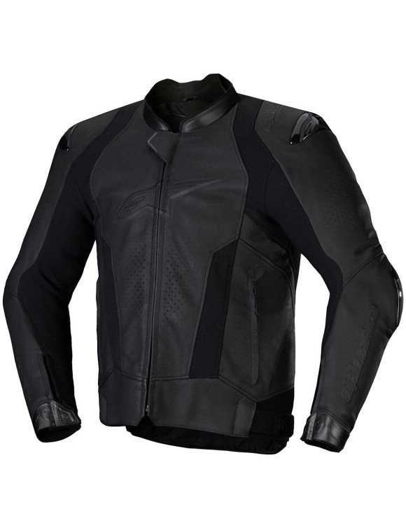 Chaqueta de moto de cuero Alpinestars Missile V3 - Negro/Negro 31001251100 - 1