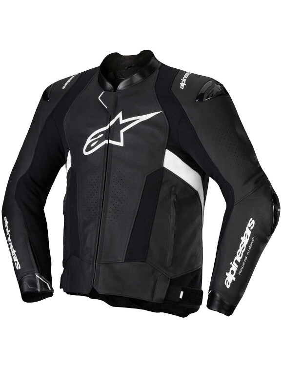 Veste de moto en cuir Alpinestars Missile V3 - Noir/Blanc 310012512 - 1