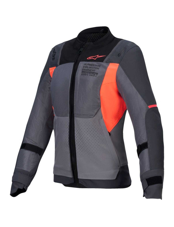 Alpinestars Women's Motorcycle Jacket Stella St - 2 Air - Dark Grey/Dark Grey/Fluo Coral 32107259257 - 1 Alpinestars Women's Motorcycle Jacket Stella St - 2 Air - Dark Grey/Dark Grey/Fluo Coral 32107259257 - 1