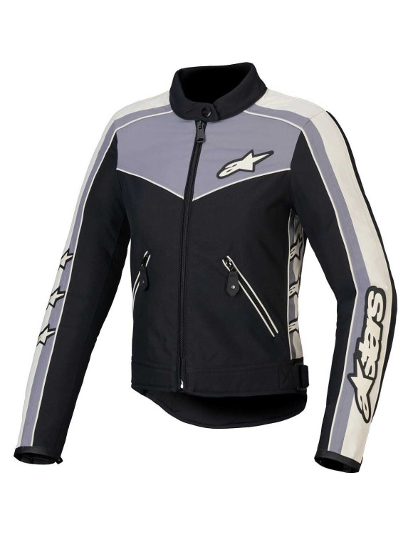 Veste de moto résistante à l'eau Stella T-Dyno pour femme Alpinestars - Noir/Gris foncé/Écru 321062 - 1