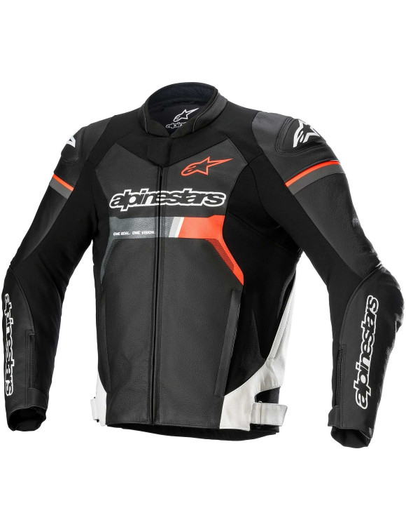 Alpinestars GP Force Leather Motorcycle Jacket - Black/White/Fluo Red 31008221231 - 1