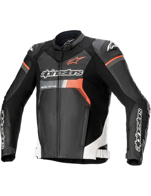 Alpinestars GP Force Airflow Leder-Motorradjacke – Schwarz/Weiß/Fluorot 31007221231 - 1 Alpinestars GP Force Airflow Leder-Motorradjacke – Schwarz/Weiß/Fluorot 31007221231 - 1