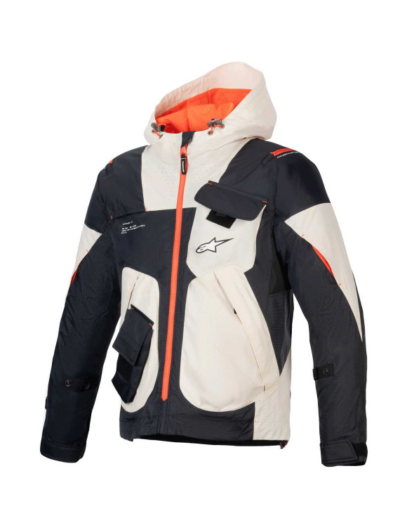 Veste de moto Alpinestars Mogress Air - Noir/Amande/Orange vif 33016251489 - 1