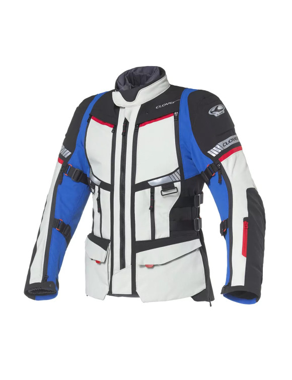 Blouson moto Touring Clover GTS-5 WP Homme Bleu/Gris/Rouge 17003-BL/GR - 1 Blouson moto Touring Clover GTS-5 WP Homme Bleu/Gris/Rouge 17003-BL/GR - 1