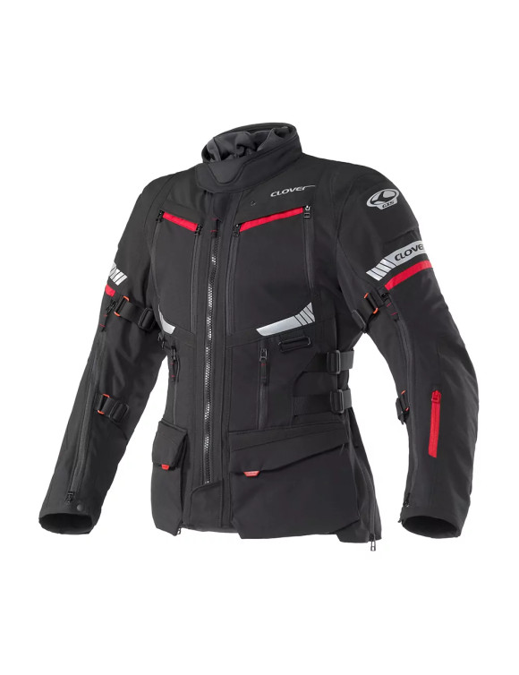 Chaqueta de moto Touring Clover GTS-5 WP Hombre Negro/Rojo 17003-N/N - 1