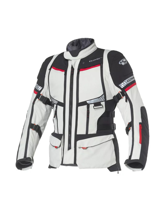 Giacca Moto da Uomo Touring Clover GTS-5 WP Grey/Red 17003-N/GR - 1