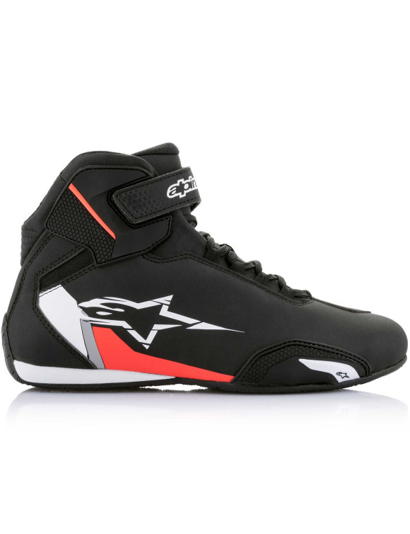 Scarpe Moto Alpinestars Sektor - Nero/Bianco/Rosso fluo 25155181231 - 4 Scarpe Moto Alpinestars Sektor - Nero/Bianco/Rosso fluo 25155181231 - 4