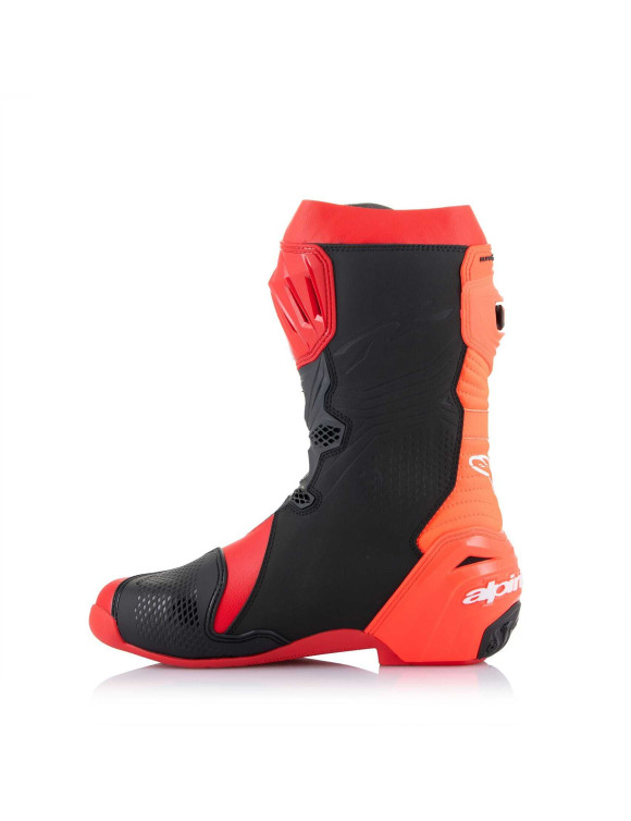 Bottes de moto Alpinestars Supertech R - Rouge vif/Rouge fluo 22200213029 - 4