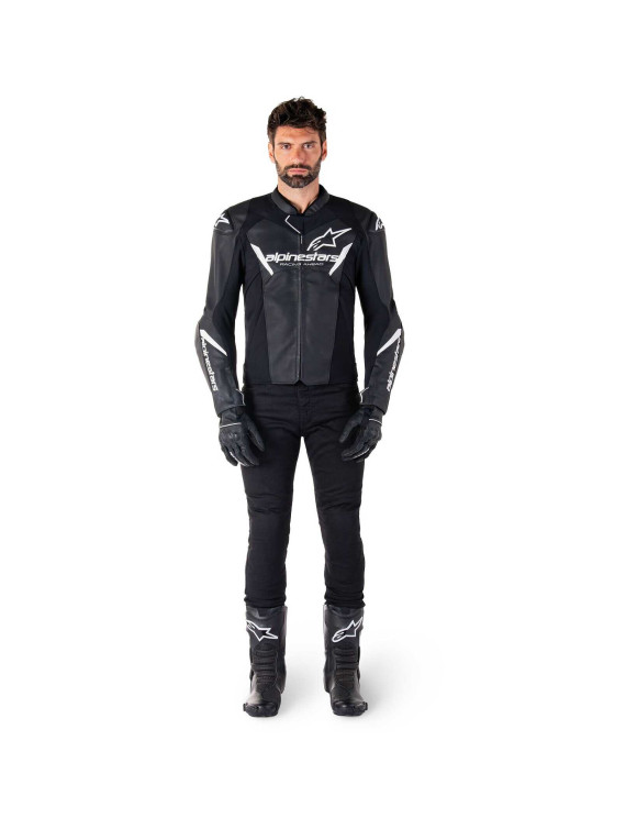 Chaqueta de moto de cuero Alpinestars Faster V3 - Negro/Blanco 310352512 - 7 Chaqueta de moto de cuero Alpinestars Faster V3 - Negro/Blanco 310352512 - 7