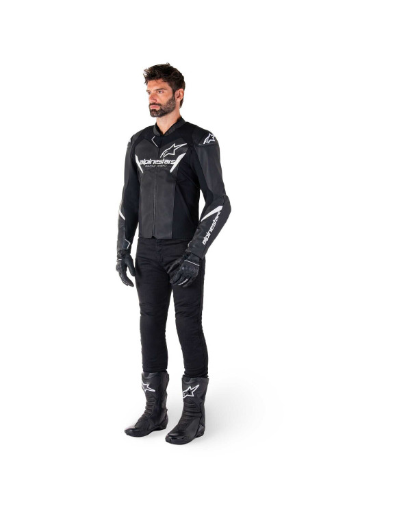 Veste de moto en cuir Alpinestars Faster V3 - Noir/Blanc 310352512 - 8 Veste de moto en cuir Alpinestars Faster V3 - Noir/Blanc 310352512 - 8