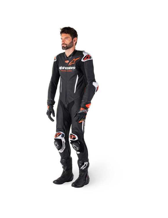 Tuta Moto Alpinestars In Pelle Gp - R7 - 1 Pezzo - Nero/Bianco/Rosso fluo 31501251231 - 4 Tuta Moto Alpinestars In Pelle Gp - R7 - 1 Pezzo - Nero/Bianco/Rosso fluo 31501251231 - 4