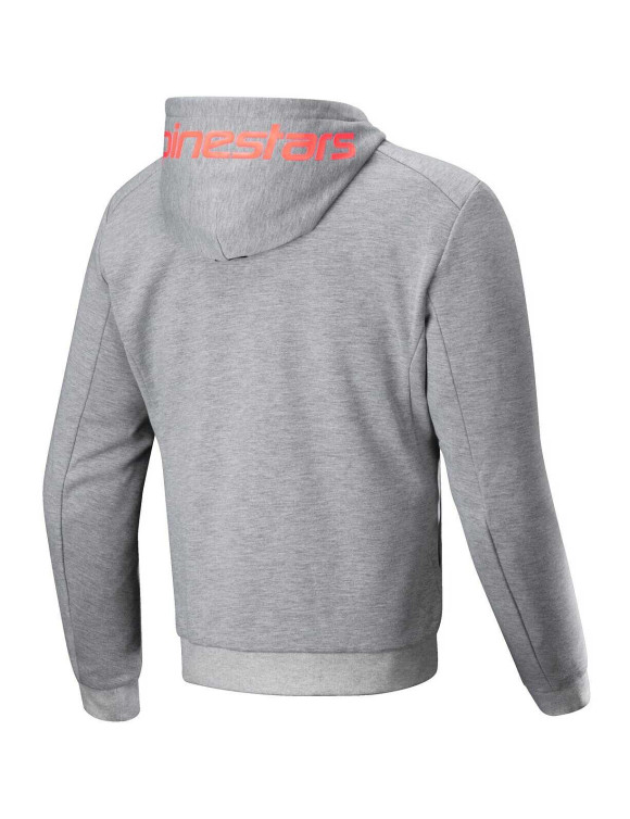 Sudadera con capucha Alpinestars Chrome V2 Sport - Gris Melange/Rojo Fluo 42003259199 - 2