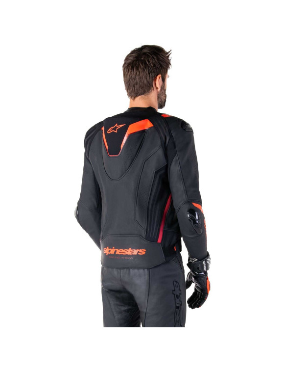 Alpinestars Missile V3 Ignition Leather Motorcycle Jacket - Black/Fluo Red/Dark Red 31003251365 - 6