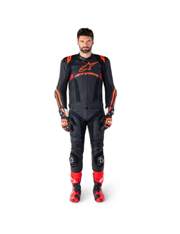 Alpinestars Missile V3 Ignition Leather Motorcycle Jacket - Black/Fluo Red/Dark Red 31003251365 - 7