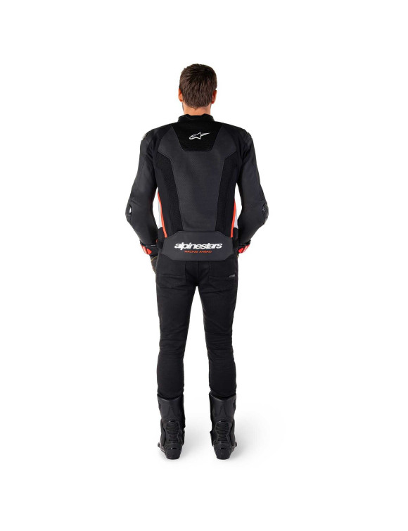 Giacca Moto Alpinestars In Pelle Missile V3 Airflow - Nero/Bianco/Rosso fluo 31002251231 - 9