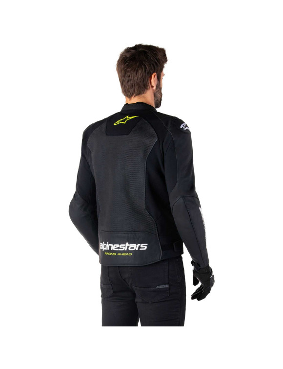 Veste de moto en cuir Alpinestars Faster V3 Airflow - Noir/Blanc/Jaune Fluo 3103625125 - 6 Veste de moto en cuir Alpinestars Faster V3 Airflow - Noir/Blanc/Jaune Fluo 3103625125 - 6