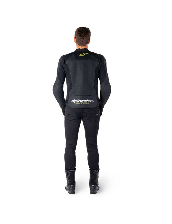 Alpinestars Faster V3 Airflow Leder-Motorradjacke – Schwarz/Weiß/Fluo Gelb 3103625125 - 9 Alpinestars Faster V3 Airflow Leder-Motorradjacke – Schwarz/Weiß/Fluo Gelb 3103625125 - 9