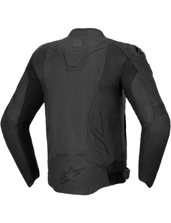 Alpinestars Dusk Airflow Leder-Motorradjacke – Schwarz/Schwarz 31005251100 - 2