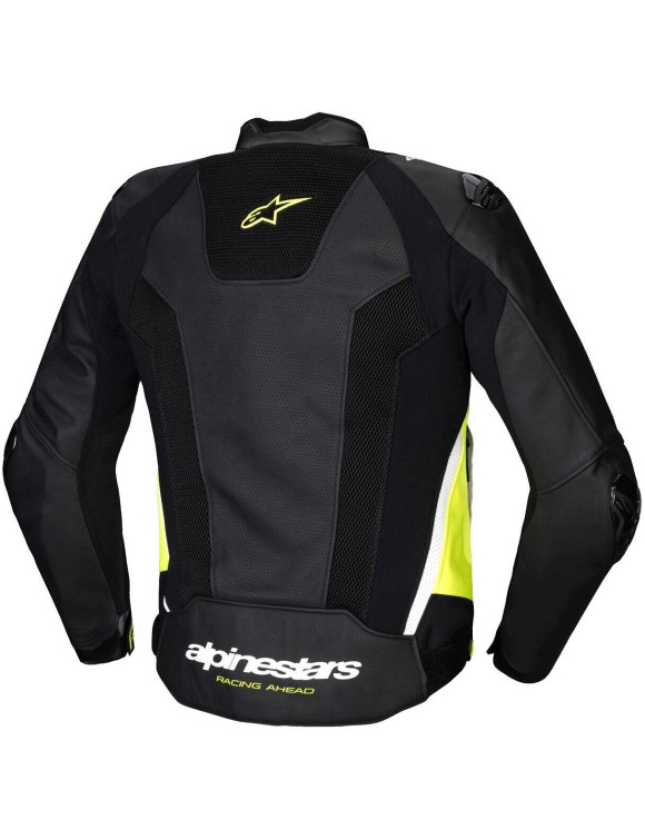Alpinestars Missile V3 Airflow Leather Motorcycle Jacket - Black/Fluo Yellow/White 3100225158 - 2