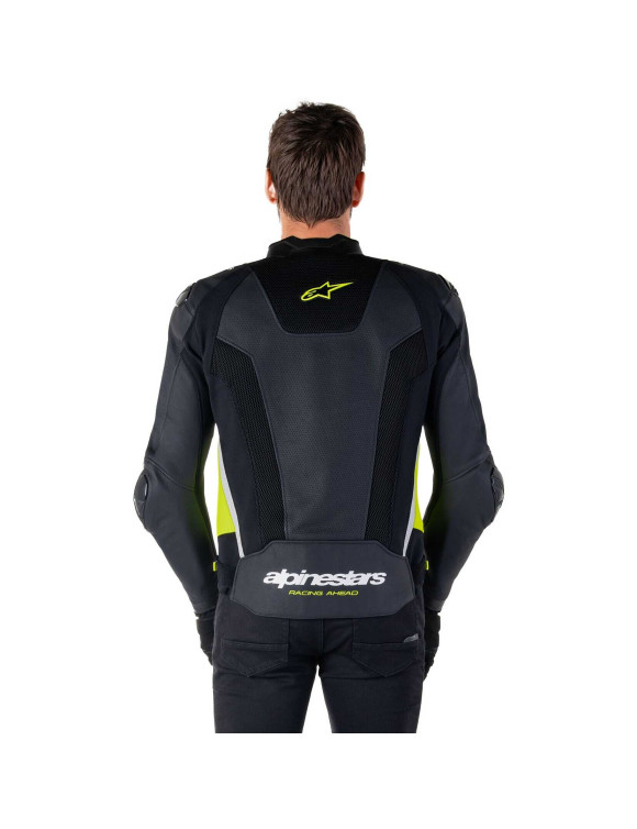 Alpinestars Missile V3 Airflow Leather Motorcycle Jacket - Black/Fluo Yellow/White 3100225158 - 5