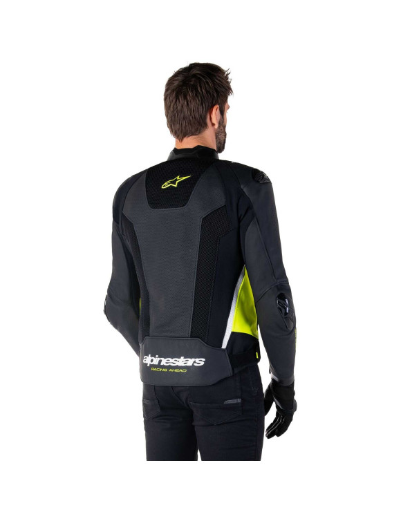 Alpinestars Missile V3 Airflow Leather Motorcycle Jacket - Black/Fluo Yellow/White 3100225158 - 6
