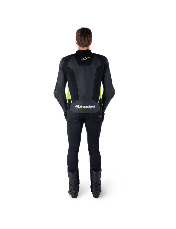 Alpinestars Missile V3 Airflow Leather Motorcycle Jacket - Black/Fluo Yellow/White 3100225158 - 9