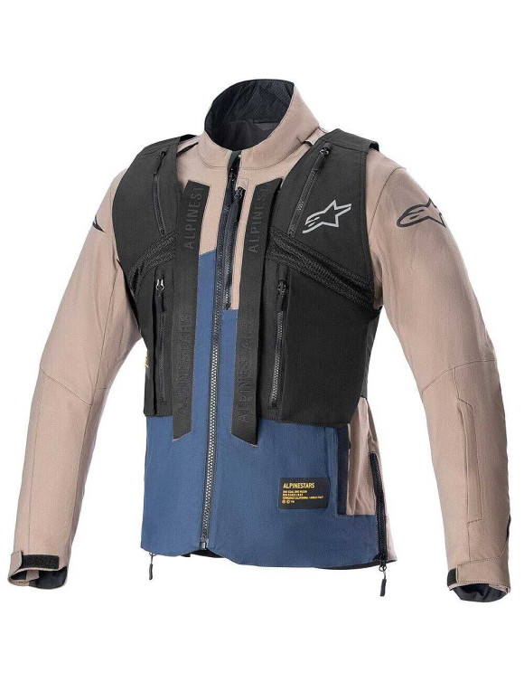 Veste de moto Alpinestars Techdura Falcon - Marron/Bleu nuit 37045248007 - 3