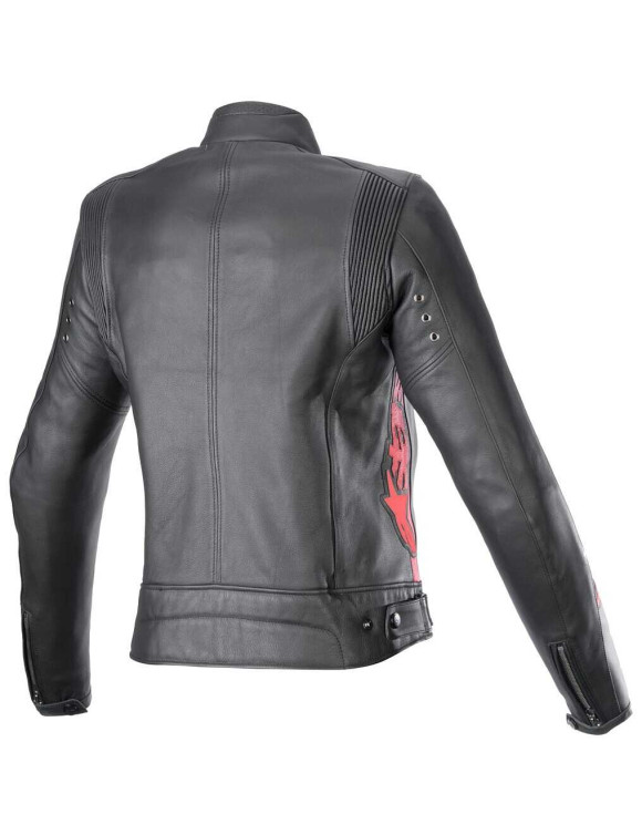 Alpinestars Stella Dyno Leder-Motorradjacke – Schwarz/Rot haute 31139241346 - 2
