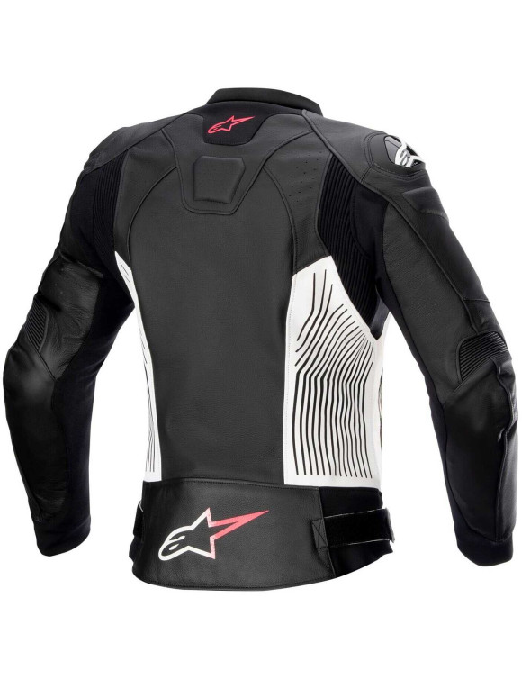 Veste de moto en cuir pour femme Alpinestars Stella GP Plus V4 - Noir/Blanc/Rose diva 31105241832 - 2
