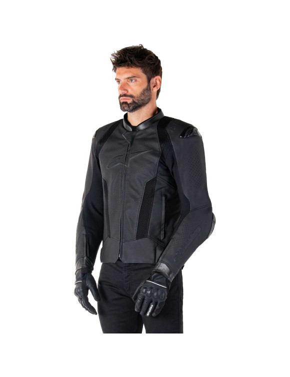 Alpinestars Missile V3 Airflow Leather Motorcycle Jacket - Black/Black 31002251100 - 5